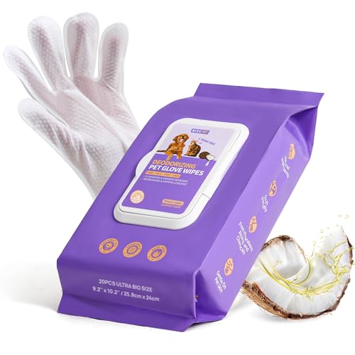 Cleaning-Deodorizing-Bathing-Wipes-for-Dogs-and-Cats-Nourish-Fur-Coconut-Oil-Grooming-Wipes-for-DogCat-Pet-Bathing-Gloves-Wipes-for-Daily-Care-and-Traveling-Hypoallergenic