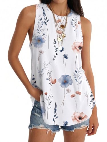 Image of UNCLECAT Womens Oversized Long Tank Tops Summer Sleeveless Tunic Tops