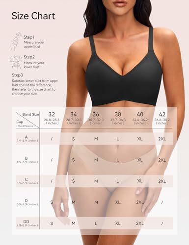 NIASOUL Women's Wireless Push Up Bra Seamless Deep V Comfortable Support - image 6