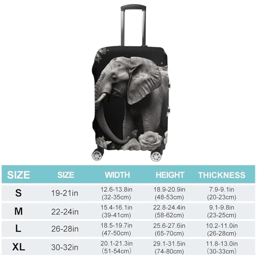 Elephant And Butterfly Luggage Cover Tsa Approved Suitcase Covers for Luggage Elastic Washable Suit Case Covers Anti-Scratch Travel Luggages Sleeve Suitcase Protector Fits 19-30 Inch Case(M)2