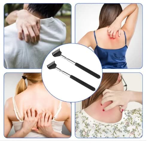 Woogor Small Adjustable Portable Extendable Back Scratcher Massage Stick Metal Stainless Steel Telescoping Itching Stick Tool (1 Pcs Multi Color) - Image 3 thumbnail