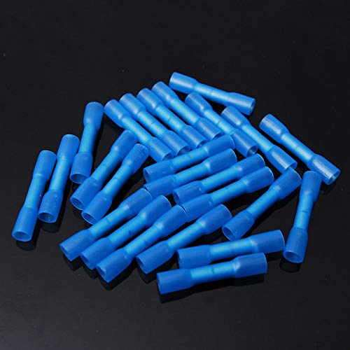 200 Pack 16-14 Gauge Wire Cable Butt Connectors Blue Nylon AWG Crimp Terminal UL