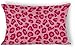 Housse de coussin rectangulaire en coton et lin Motif léopard Rose pastel et fuchsia 30,5 x 50,8 cm