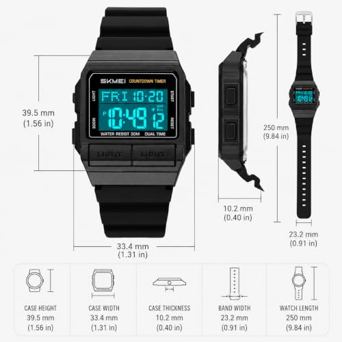 Image of MASTOP Retro Digital Watch for Men Vintage with Multi-Function & Stylish Design for Daily & Outdoor Use