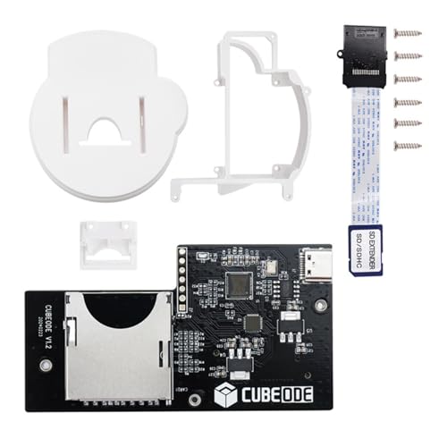 Rixavleo GC Loader SD Card Plastic Adapter Kit for NGC CUBEODE V1.2 Optical Drive Emulator Upgrade (White,CUBEODE)