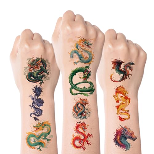 Kotkiddy 58 Stück Drachen Temporäre Tattoos...
