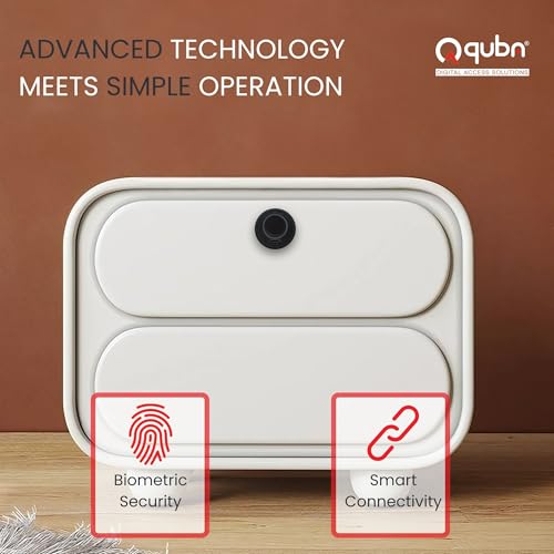 Image of Quba QS-004-FSLB Smart Furniture Lock (Jet Black)-Fingerprint & Samrt APPL Unlock-Biometric-Lock for Sliding Cabinet, Wardrobes-Office Sliding Panels & Cabinets, Home Almirah-2 Year Warranty