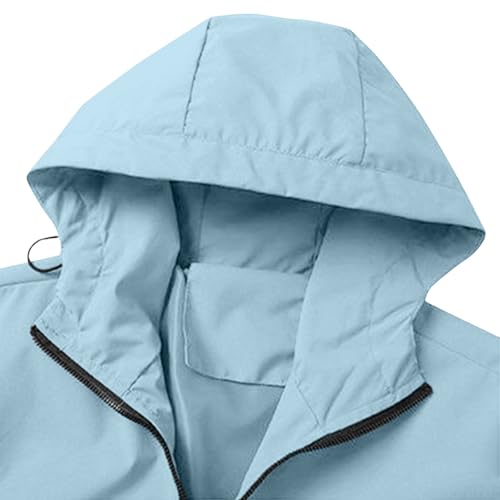 Chubasquero para mujer softshell y cortavientos impermeable con bolsillos 7