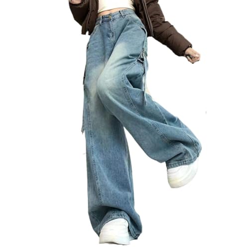 LAFOURAM Petite Jeans for Women 5 FT Short Wide Leg Baggy Y2K Streetwear Designer Denim Pants3