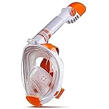 PLANOB Vollgesichts-Silikon-Schnorchelmaske, 180°-Meerblick-Tauchmaske für Kinder mit Abnehmbarer Kamerahalterung, Dry-Top-Anti-Sickerwasser-Atemsystem