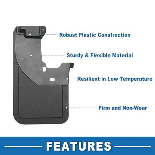 Image of Mud Flap Splash Guard with Mount Accessories Rear Side Mud Guard for Ford Bronco 2021-2024 (Set of 2)