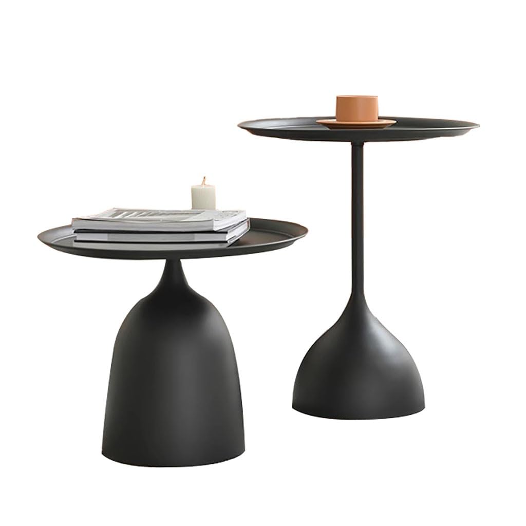 End Tables Tall Cup Combination Coffee Table, Living Room Simple Round Small Bedside Tables, Black Personality Sofa Side Table Coffee Table (Color : B)