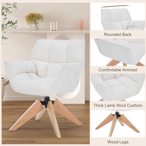 Sillón Lamb Wool Plegable Blanco miniatura 4
