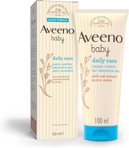 Aveeno Baby Daily Care Pasta Cambio Pannolino, Crema cambio pannolino per neonati e bambini, Crema Ossido di Zinco ed Estratto di Avena protettiva per un...