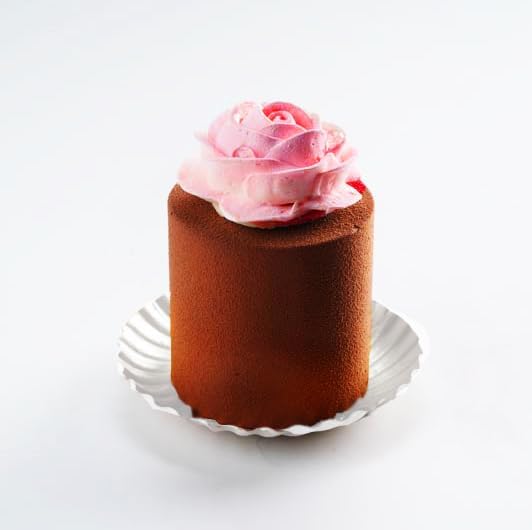 Pastry Chef's Boutique Mini Single Portion Round Swirled Gold Pastry Dessert Tart Cake Board Plate - 3 5/8'' diam. - 100 pcs (WHITE)