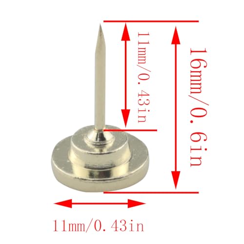 Image of CHENJIN 30PCS Zinc Alloy Round Studs Gold 11x16mm Hanging Studs Metal Flat Head Thumbtacks Photo Hanging Wall Studs for Cork Board Cubicles Bulletin Boards Poster Fixing