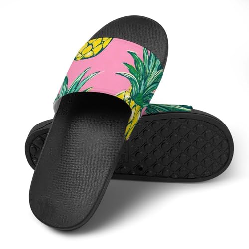 Pineapple Shower Slippers for Women Men Casual Non-Slip Slide Sandals Beach Bathroom Shoes4