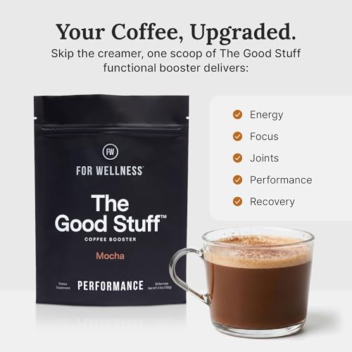 Image of The Good Stuff | Mocha Coffee Booster | Healthy Coffee Creamer for Focus & Energy | Keto, Non-Dairy Creamer Powder with MCT Oil, Collagen & L-Theanine | 30 Servings