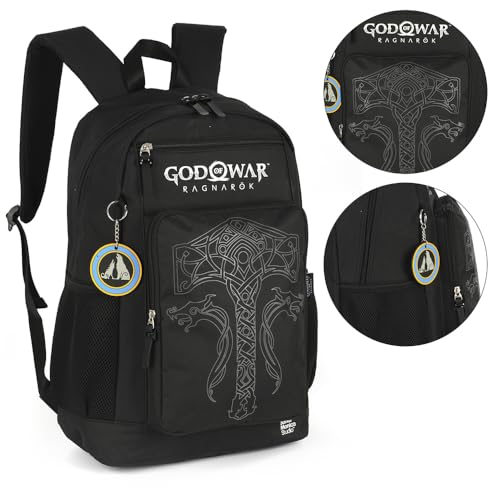Mochila De Costas Escolar Grande Fãs God Of War Ragnarok (Preto)
