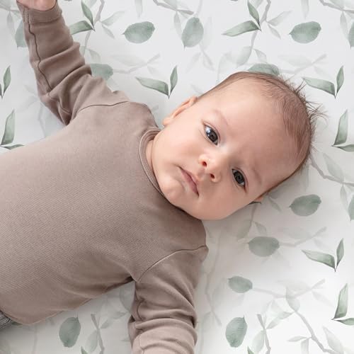 Image of Pack n Play Sheets, BROLEX 2 Pack Mini Crib Sheets,Stretchy Portable Fitted Playard Sheet Set, Convertible Playard Mattress Cover,Ultra Soft Breathable Material,Koala & Foliage