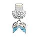 ELISE & FONDA CP442 USB Charging Port Crystal Anti Dust Plug Little Angel Wing Phone Charm for iPhone 13/12/11/ XS MAX/XR/X/8 Plus/7/6S/8/SE iPad iPod ( Blue )
