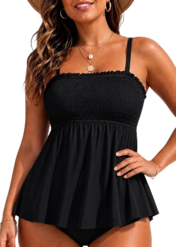 Image of Womens Tankini Swim Tops Bandeau Bathing Suit Top No Bottom