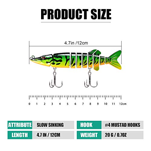 TRUSCEND visserij kunstaas voor snoek forel baars Multi Jointed Swimbaits langzaam zinken Bionic zwemmen kunstaas Bass zoetwater zoutwater visserij kunstaas Kit levensechte visserijgiften voor mannen - Image 5