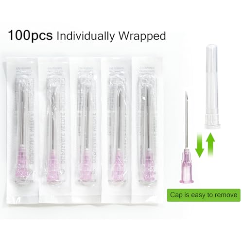 Image of 100Pack 18Ga 1 inch Luer Lock for Scientific Lab Refilling Ink | Individually Packaged