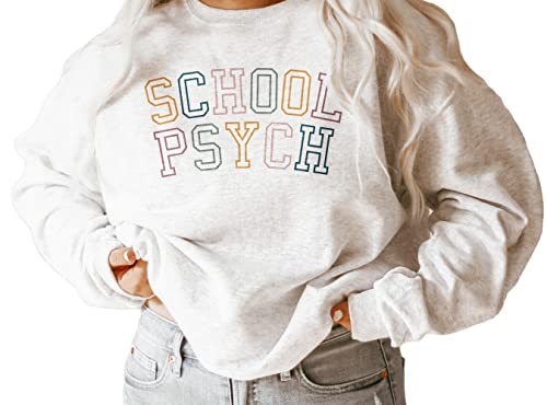 Retro School Psychologist Sweater, School Psych, First Day Of School, Psychology Shirt, Gift For Psychologist, Unisex Crewneck Sweatshirt Ash Grey