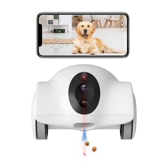 GULIGULI Dog Treat Camera, Movable Pet Robot for Dog Treat Camera,1080P Full HD Dog Camera with Phone APP,360°Move Freely,2-Way Audio,Night Vision,No Monthly Fee(2.4G WiFi ONLY)