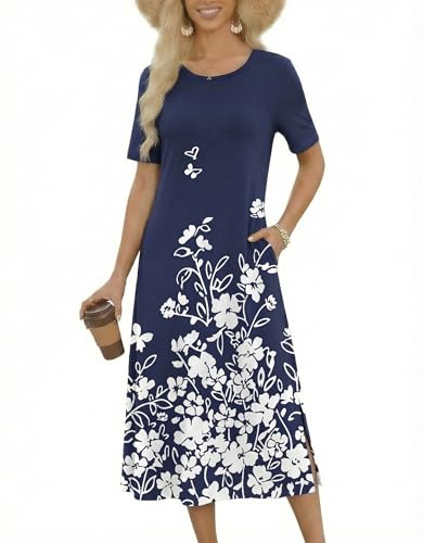 Zeagoo Maxi Dresses Womens Beach Shift Dress Long T...