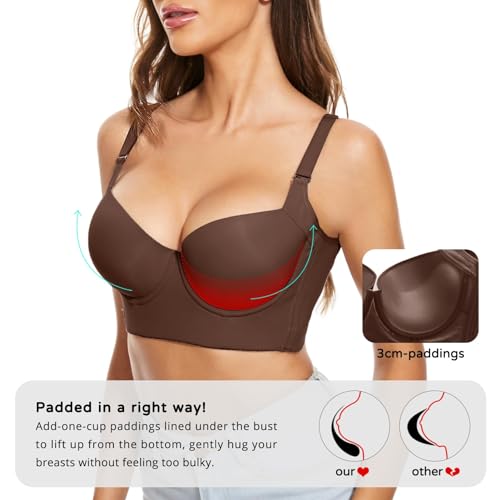 Image of FallSweet Push Up Bras for Women Corset Top Bustier Padded Underwire Bra Add One Cup