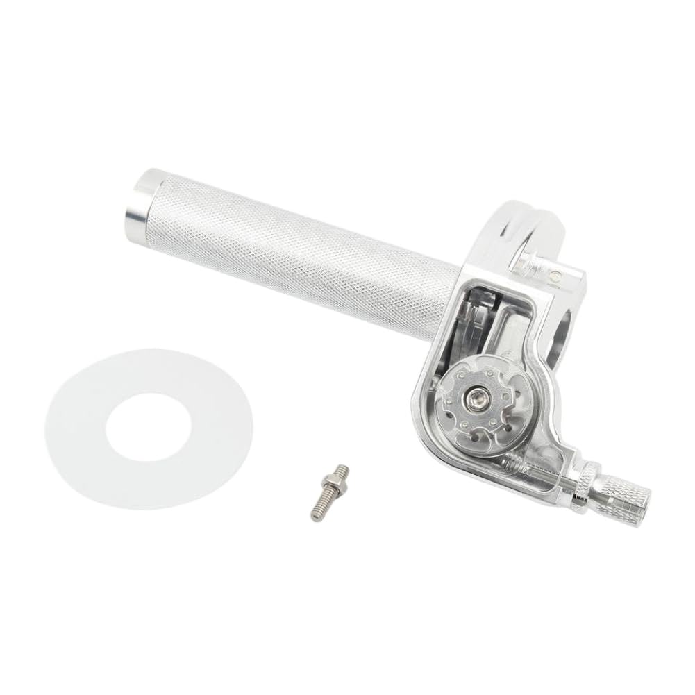 Qhtwuyqek Silver Universal Motorcycle Accelerator Throttle Grips 22Mm Cnc Aluminum M10x1.5 For Motocross Scooter Bike(Silver)