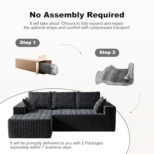 Image of Bean Bag Chairs for Adults Floor Gaming Bean Bag Chair Memory Foam BeanBag Chair Bean Bag Sofa (White, 95 inch+Left Chaise White)