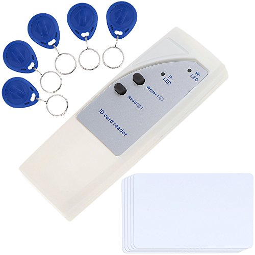 OWSOO Handheld 125Khz RFID ID Card Reader Copier Writer Duplicator + 5 Writable Cards + 5 Key Fob