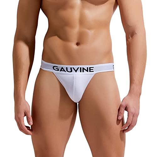 Calzoncillos Con Elástico Blanco En Oferta Gauvine Cotton Essentials Tanga Brief 2003 Ropa Interior De Algodón Para Hombre, Blanco, S