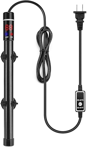 DaToo Calentador sumergible para acuario de aleación de titanio de 300 W, termostato de control de temperatura externo de 300 W, con pantalla LED