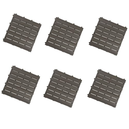 SMOBY- Set 6 losetas suelo para casitas 45X45cm, color gris oscuro (810907)