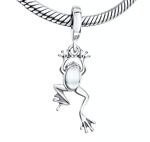 Bolenvi Jumping Frog 925 Sterling Silver Pendant Charm Bead For Pandora & Similar Charm Bracelets or Necklaces