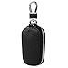 car Key Chain Keychain,Genuine Leather Car Smart Key caseKey Chain Keychain Holder Metal Hook and Keyring Zipper Bag for Remote Key Fob (Ford)