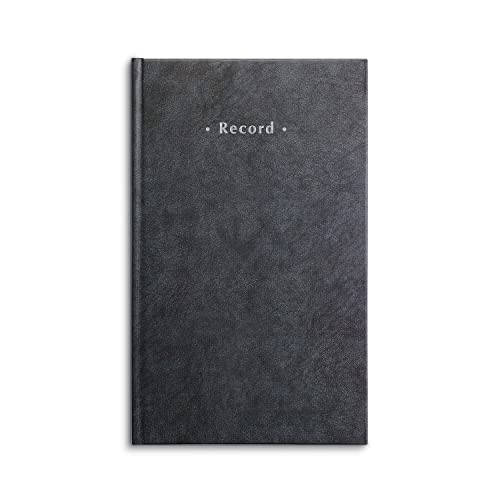 Staples Record Book Blue Marble Hardbound Ledger 300 Numbered Pages 7.25 x 11.75 Durable Sewn Binding Notebook for Logs Records & Notary Entries