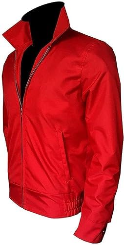 Red Rebel Jacket for Men, Men's Cotton Lightweight Jackets, Red Cotton Jacket Men2