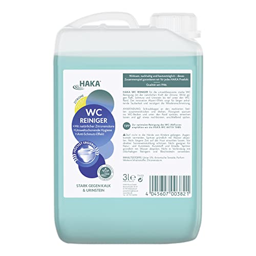 HAKA WC Reiniger Citrus, 3l, gegen Kalk und Urinstein, innovativer Abperl-Effekt