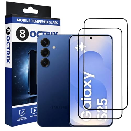 Image of Military-Grade Tempered Glass Screen Protector Compatible for Samsung Galaxy S25 with Edge to Edge Coverage - Case Friendly, Anti-Scratch & Bubble-Free Installation Kit (Pack Of 2)