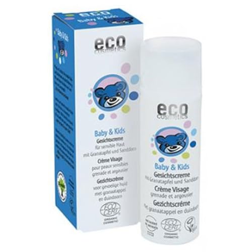 eco cosmetics ECO Baby & Kids Gesichtscreme Bio Feuchtigkeitscreme, zur Pflege von trockener und empfindlicher Haut, Schutz vor Austrocknen, vegan, 1x 50 ml