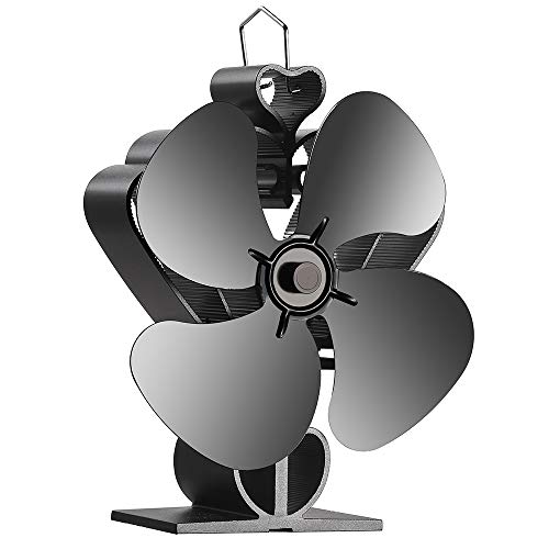 Morinoli 4 Blade Heat Powered Stove Fan for Wood/Log Burner/Fireplace,Eco Friendly and Efficient
