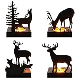 Spetsbst Teelichthalter Metall 4 Stück Weihnachten Elch Kerzenhalter Tisch Deko...