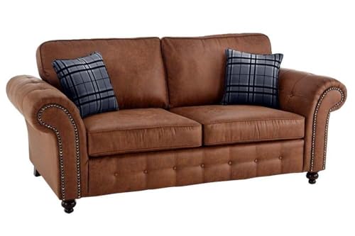 Image of A to Z Furniture Classic 3+2=5 Seater Sofa Set Luxury Chesterfield Leatherette Sofa in for Home Living Room & Office (3+2+1=6 Seater Leatherette febrick)