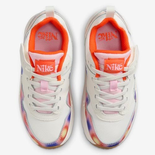 NIKE Air Max 1 SE EasyOn Little Kids' Shoes (FN7286-100, Sail/Blue Joy/Safety Orange/Football Grey) Size 82