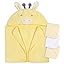 Gerber Baby 4 Piece Animal Character Hooded Towel and Washcloth Set
